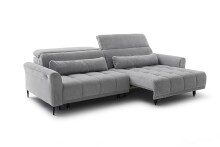 Big-Sofa >Wolve< 2x elektr. Sitzverstellung, 2 Kissen, graublau - 280x108x118cm (BxHxT)