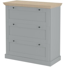 Kommode >Mikkel< in Grau - 75x80x35cm (BxHxT)