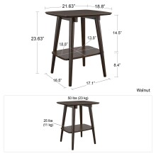 Beistelltisch >Snorre< in Braun, MDF,Holz,Holzfurnier - 54x59x47cm (BxHxT)