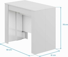 Kulissen-Esstisch >Consola< ausziehbar bis 237cm, Zementgrau Dekor - 51/237x78x90 (BxHxT)