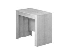Kulissen-Esstisch >Consola< ausziehbar bis 237cm, Zementgrau Dekor - 51/237x78x90 (BxHxT)