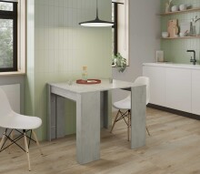 Kulissen-Esstisch >Consola< ausziehbar bis 237cm, Zementgrau Dekor - 51/237x78x90 (BxHxT)
