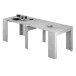 Kulissen-Esstisch >Consola< ausziehbar bis 237cm, Zementgrau Dekor - 51/237x78x90 (BxHxT)