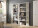 Anbauregal >ALIDA< Bücherregal, Zementgrau Dekor - 90x180x25 (BxHxT)