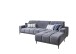 Wohnlandschaft >Lindesberg< Kopfteilverstellung, Federkern, Cord grau - 286x107x195cm (BxHxT)