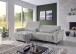 Wohnlandschaft >Wolve< elektr. Sitsverstellung, Kissen, Cord silbergrau - 277x108x179cm BxH/T