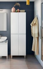 Hochschrank >DESTAL< 4 Türen, 4 Böden, in Weiß glänzend - 60x182x35 (BxHxT)