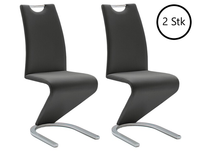 Esszimmerstuhl >Pupik I< (2er Set) in Schwarz aus Metall, 45x102x62cm (BxHxT)