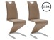 Esszimmerstuhl >Pupik I< (2er Set) in Cappuccino aus Metall - 45x102x62 (BxHxT)