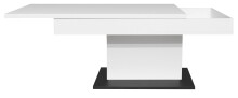 Couchtisch >Lift< höhenverstellbar bis 77cm, weiss / schwarz - 110x58/77x60cm (BxHxT)