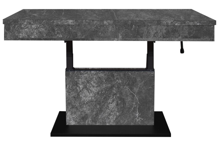 Couchtisch >Lift< höhenverstellbar, keramik optik grau / schwarz - 110x58/77x60 (BxHxT)