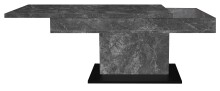 Couchtisch >Lift< höhenverstellbar, keramik optik grau / schwarz - 110x58/77x60 (BxHxT)