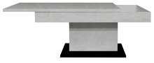 Couchtisch >Lift< höhenverstellbar, keramik optik weiß / schwarz - 110x58/77x60 (BxHxT)
