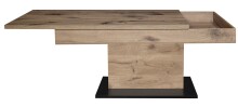 Couchtisch >Lift< höhenverstellbar, viking oak Dekor / schwarz - 110x58/77x60cm (BxHxT)