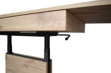 Couchtisch >Lift< höhenverstellbar, viking oak Dekor / schwarz - 110x58/77x60cm (BxHxT)