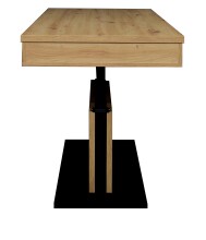 Couchtisch >Lift< höhenverstellbar, viking oak Dekor / schwarz - 110x58/77x60cm (BxHxT)