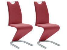 Esszimmerstuhl >Pupik I< (2er Set) in Bordeaux aus Metall - 45x102x62cm (BxHxT)