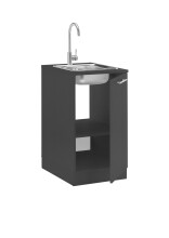 Spülenschrank >LAUNDREEZY< in Anthrazit, Holzwerkstoff - 50x93x68cm (BxHxT)