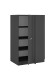 Eckschrank >LAUNDREEZY< in Anthrazit, Holzwerkstoff - 100x162x68cm (BxHxT)