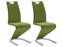 Esszimmerstuhl >Pupik I< (2er Set) in olive aus Metall - 45x102x62cm (BxHxT)