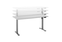 Schreibtisch >Pronto< höhenverstellbar, Lichtgrau / Grau - 160x75/118x77 (BxHxT)