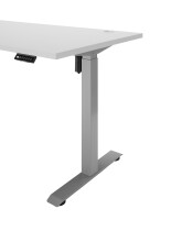 Schreibtisch >Pronto< höhenverstellbar, Lichtgrau / Grau - 160x75/118x77 (BxHxT)