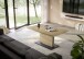 Couchtisch >Lift< verstellbar,  Asteiche Dekor / schwarz - 120/160x56/75x70cm (BxHxT)