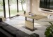 Couchtisch >Lift< verstellbar,  Asteiche Dekor / schwarz - 120/160x56/75x70cm (BxHxT)