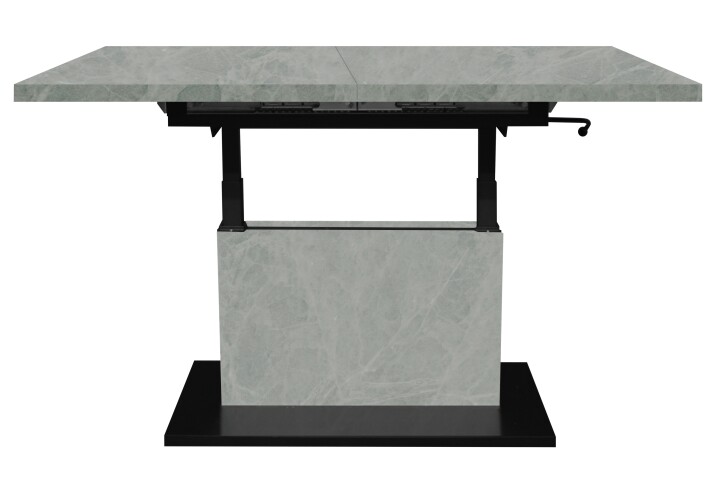 Couchtisch >Lift< verstellbar, keramik optik weiß/schwarz - 120/160x59/75x60cm (BxHxT)