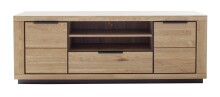 Lowboard >GRENO< in natur geölt, Wildeiche teilmassiv - 183x65x54cm (BxHxT)