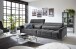 Big-Sofa >Wolve< Kopfteilverstellung, 2 Kissen, Cord dunkelgrau - 280x108x118cm (BxHxT)