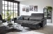 Big-Sofa >Wolve< 1x elektr. Sitzverstellung, Cord dunkelgrau - 280x108x118cm (BxHxT)