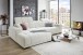 Wohnlandschaft >Puppet< Kopfteilverstellung, 2 Kissen, creme - 301x113x195cm (BxHxT)