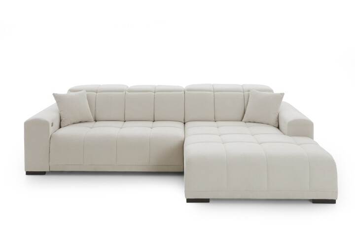 Wohnlandschaft >Puppet< Kopfteilverstellung, Sitzverstellung, creme - 301x113x195cm (BxHxT)