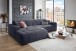 Wohnlandschaft >Puppet< Kopfteilverstellung, 2 Kissen, schwarz - 301x113x195cm (BxHxT)