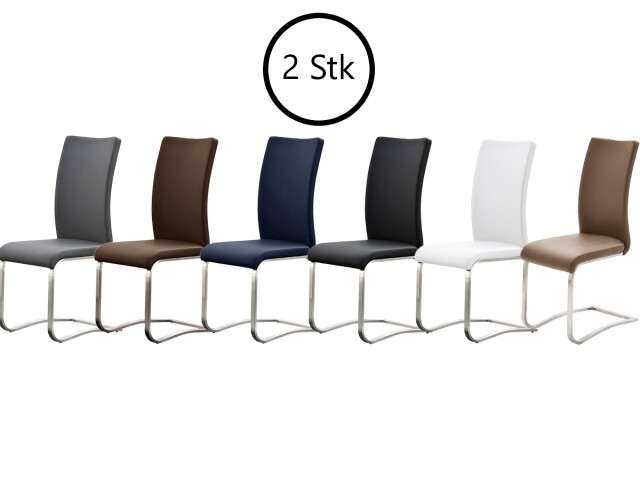 Esszimmerstuhl >Muvo I< (2er Set) aus Metall - 43x103x52cm (BxHxT)