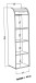 Jalousieschrank >Organizer< 3 Böden, schwarzstahl Dekor / silber - 45x164x40 (BxHxT)