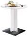 Kulissentisch >Judd< rund, ausziehbar, weiss matt / schwarzstahl - 80/120x75 (D/BxH)