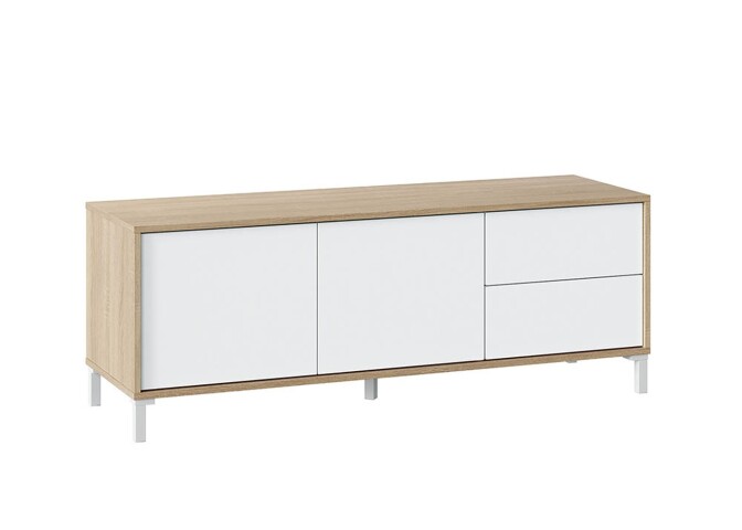 TV-Board >BROOKLYN< in Canadian Eiche/Artik White - 130x47x41 (BxHxT)