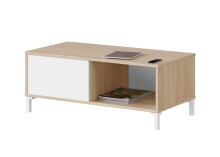 Wohnzimmer-Set >BROOKLYN< in Canadian Eiche/Artik Weiß - 130x47x41 (BxHxT)