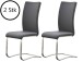 Esszimmerstuhl >Muvo I< (2er Set) in grau aus Metall - 43x103x52cm (BxHxT)
