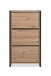 Schuhkipper >Denver< 3 Klappen, Dekor Artisan Eiche Dekor / anthrazit - 70x125x25cm (BxHxT)
