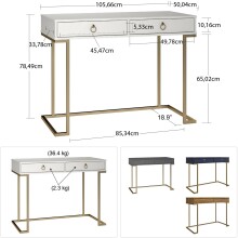 Konsolentisch >Majvi< in Weiß, MDF/Metall - 106x79x50cm (BxHxT)