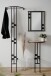 Kompaktgarderobe >Corby< (3-teilig) in schwarz / Dekor Artisan Eiche - 55x185x28,5 (BxHxT)