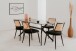 Stuhl >Schiller< (4er-Set) schwarz / Dekor Geflecht natur - 47x79x48,5 (B/H/T)