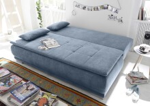 Schlafsofa >LUIGI LUX 3DL< Liegefläche 160x200cm, Bezug denim - 211x93x103 (BxHxT)