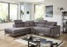 Wohnlandschaft >Silvie< Stauraum, elektr. Sitzverstellung, grau - 266x98x238 (BxHxT)
