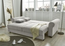 Schlafsofa >ANGELINA LUX.3DL< Liegefläche 198x165cm, dove - 250x95x125 (BxHxT)