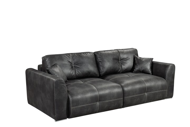 Schlafsofa >DOLAN Lux.3DL< Liegefläche 160x197cm, anthrazit - 245x85x155 (BxHxT)