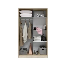 Schwebetürenschrank >TOP< in Canadian Eiche Dekor /Artik Weiß - 120x200x50 (BxHxT)